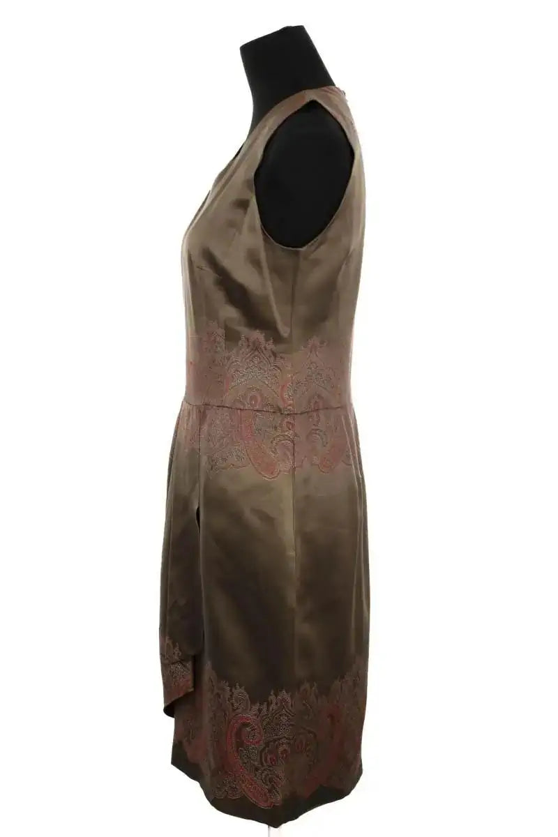 Robe Etro Kaki en Soie