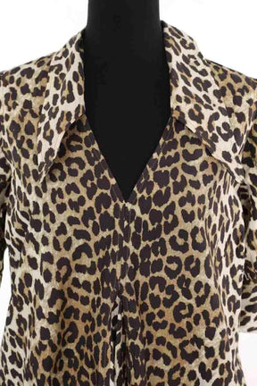 Robe Ganni Leopard Marron en Coton