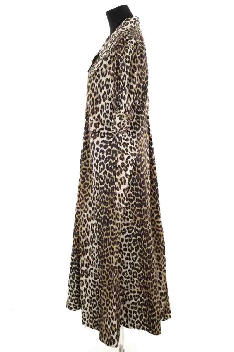 Robe Ganni Leopard Marron en Coton