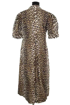 Robe Ganni Leopard Marron en Coton
