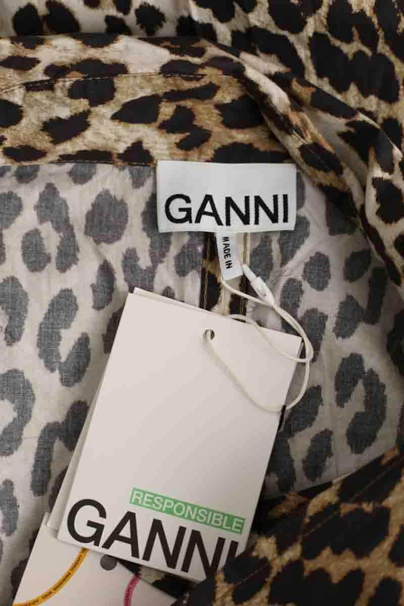 Robe Ganni Leopard Marron en Coton