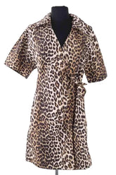 Robe Ganni Marron en Coton, taille L - Seconde Main
