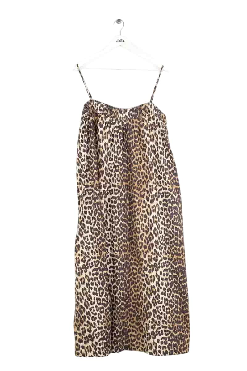 Robe Ganni Marron en Coton, taille M - Seconde Main
