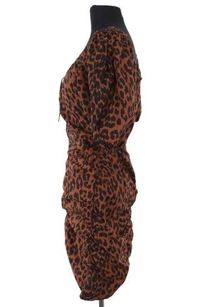 Robe Ganni Marron en Coton