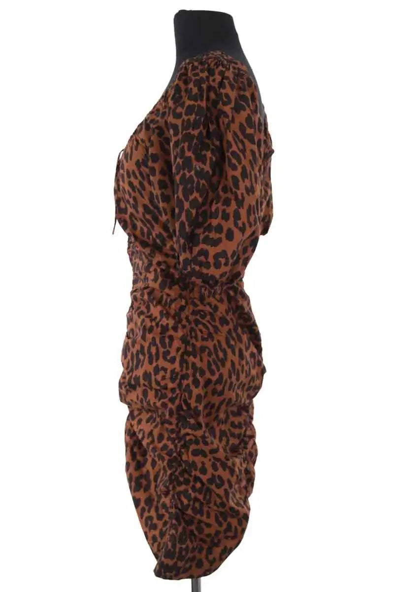 Robe Ganni Marron en Coton