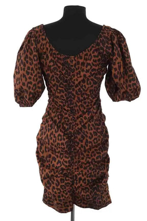 Robe Ganni Marron en Coton