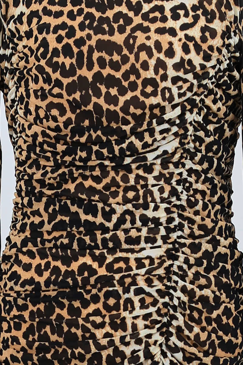 Robe Ganni Marron en Polyamide