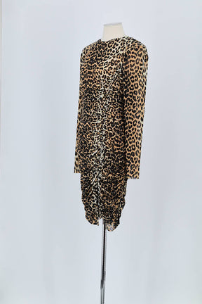 Robe Ganni Marron en Polyamide