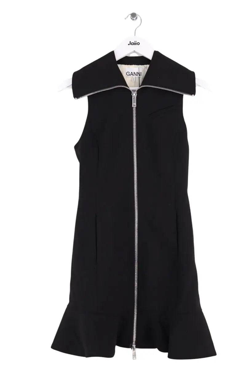 Robe Ganni Noir en Synthétique, taille XS - Seconde Main