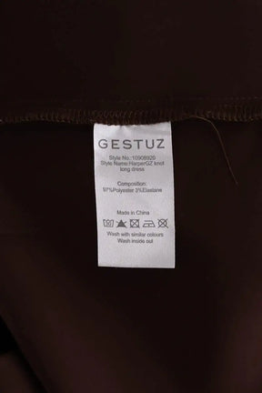 Robe Gestuz Marron en Synthétique
