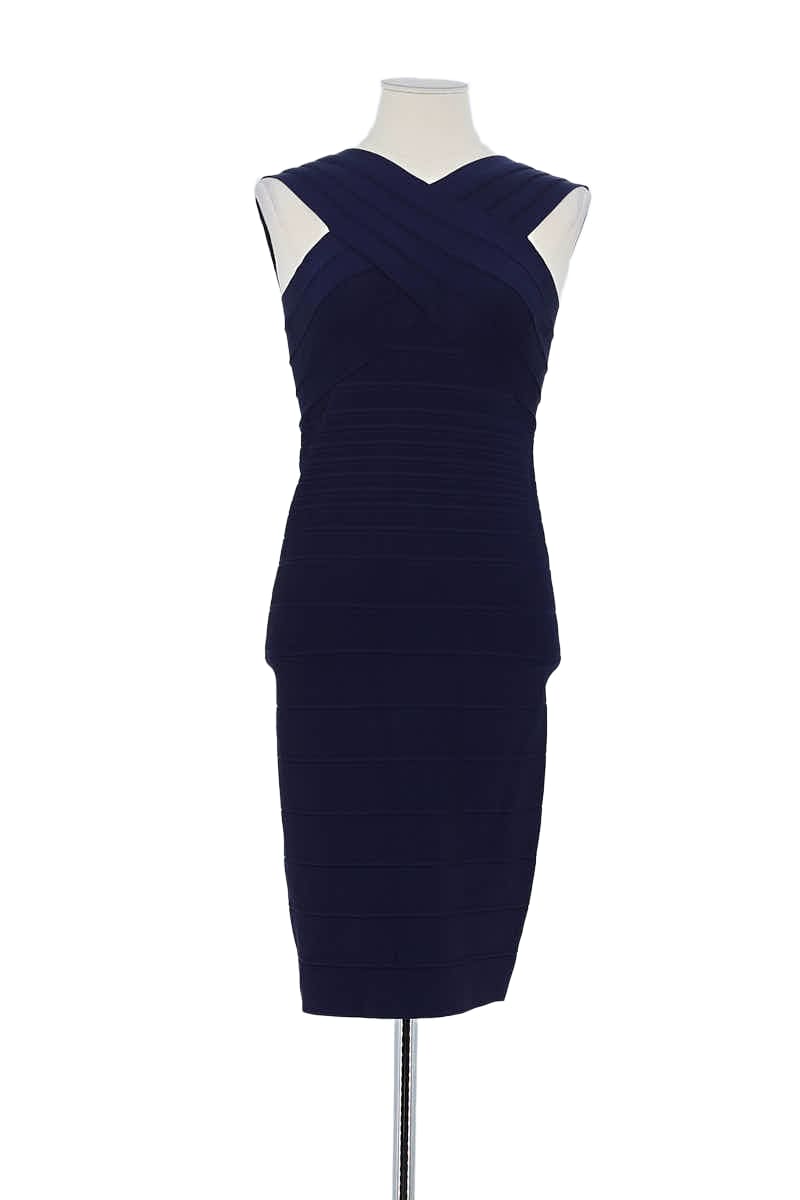 Robe Herve Leger Marine en Coton, taille L - Seconde Main