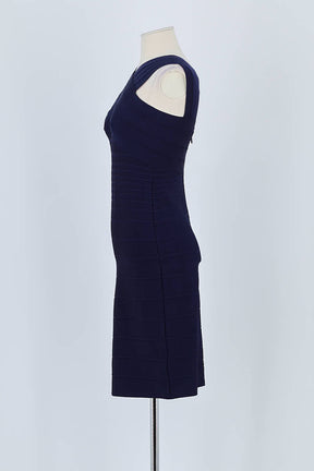 Robe Herve Leger Marine en Coton