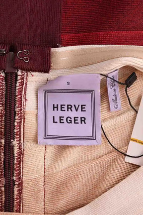 Robe Herve Leger Rouge en Coton - élasthanne