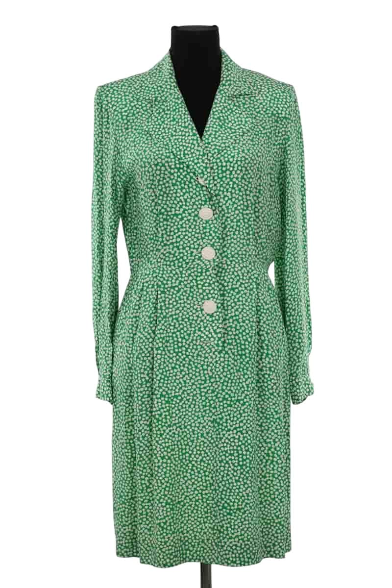 Robe Jean Louis Scherrer Vert en Soie, taille M - Seconde Main