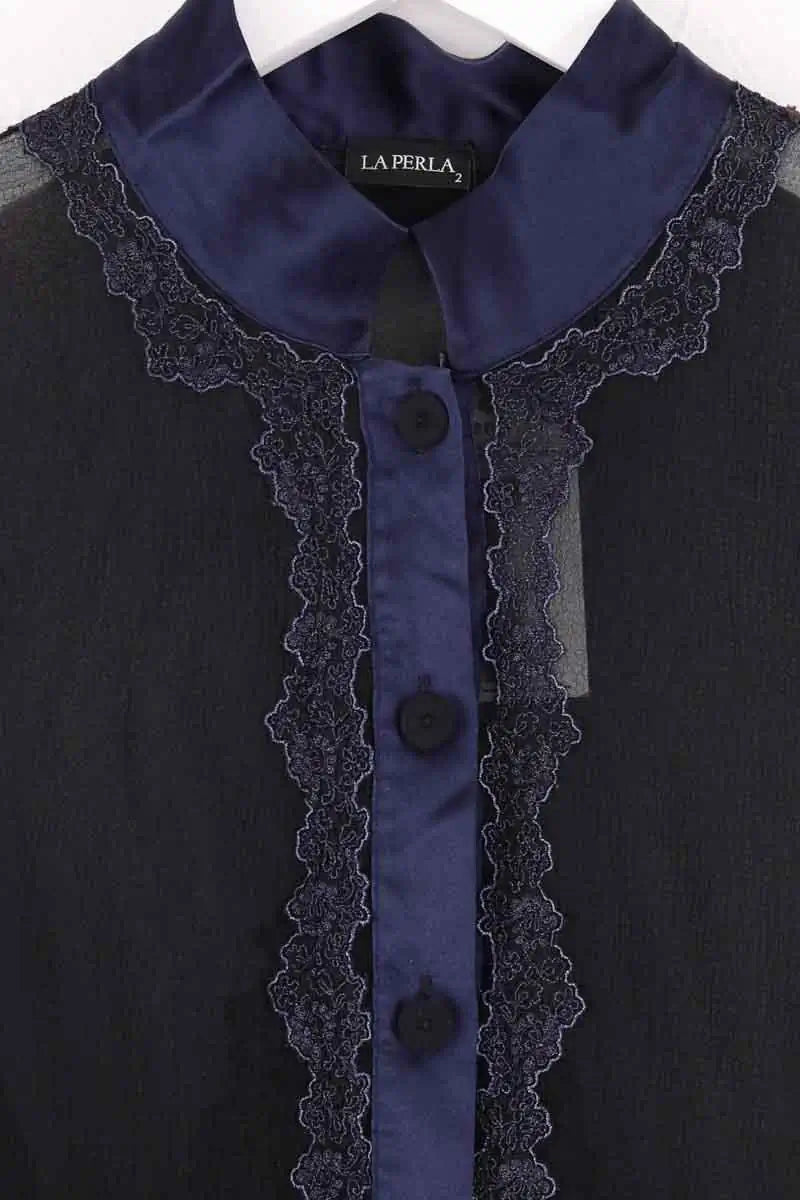 Robe La Perla Noir en Soie
