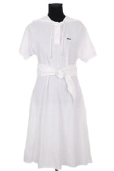Robe Lacoste Blanc en Coton, taille S - Seconde Main