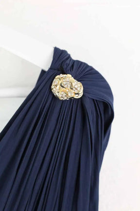 Robe Lanvin Robe longue à volant Marine en Soie