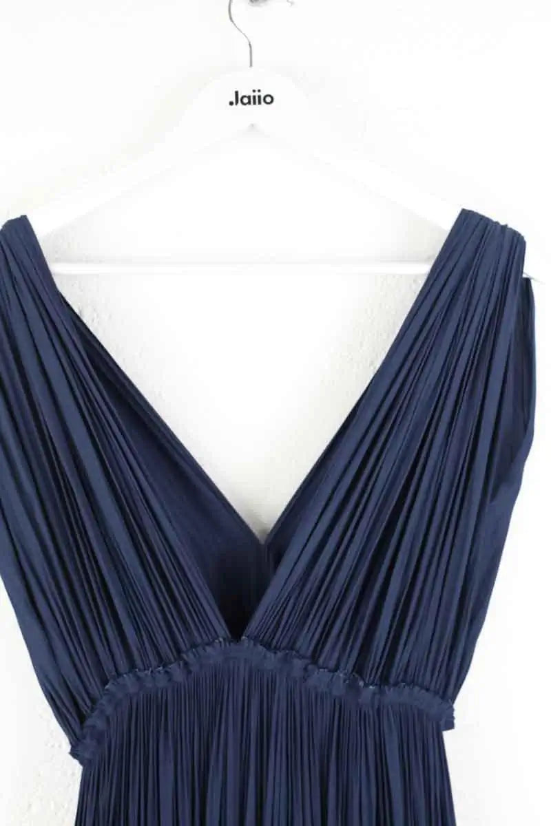 Robe Lanvin Robe longue à volant Marine en Soie