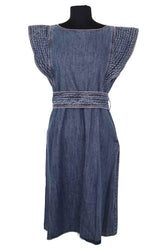 Robe Laurence Bras Bleu en Coton, taille M - Seconde Main