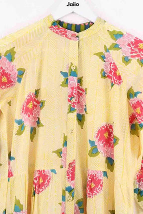 Robe Lisa Corti Jaune en Coton