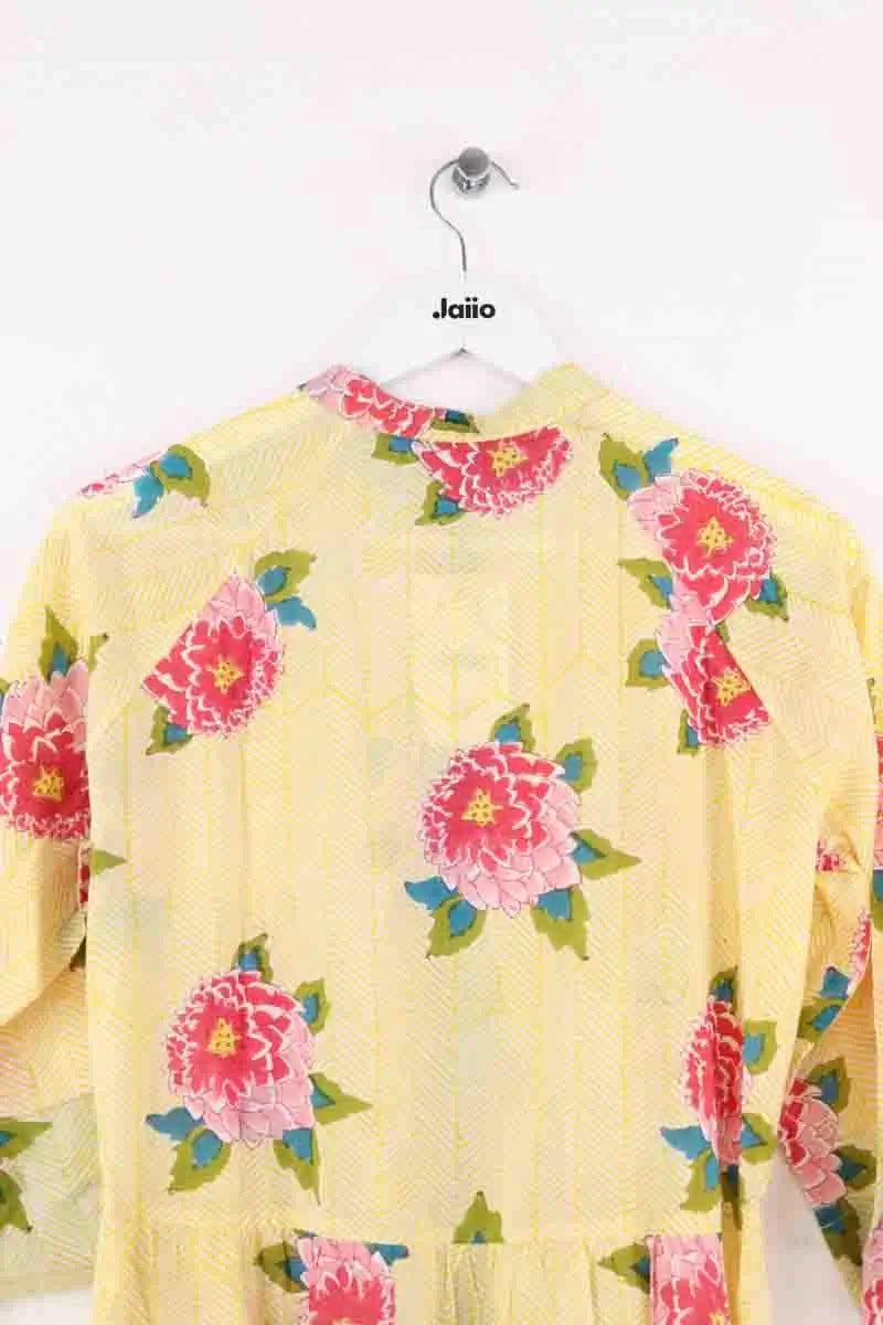 Robe Lisa Corti Jaune en Coton