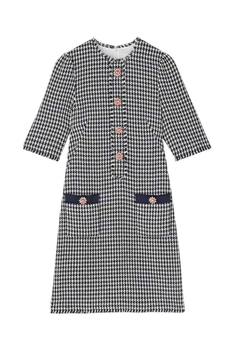 Robe LK Bennett Bleu en Coton, taille L - Seconde Main