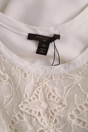 Robe Louis Vuitton Blanc en Soie