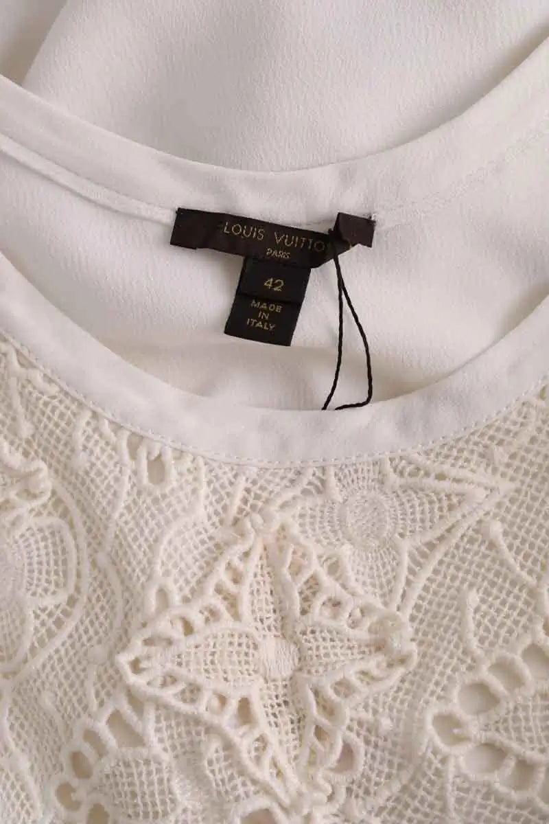 Robe Louis Vuitton Blanc en Soie
