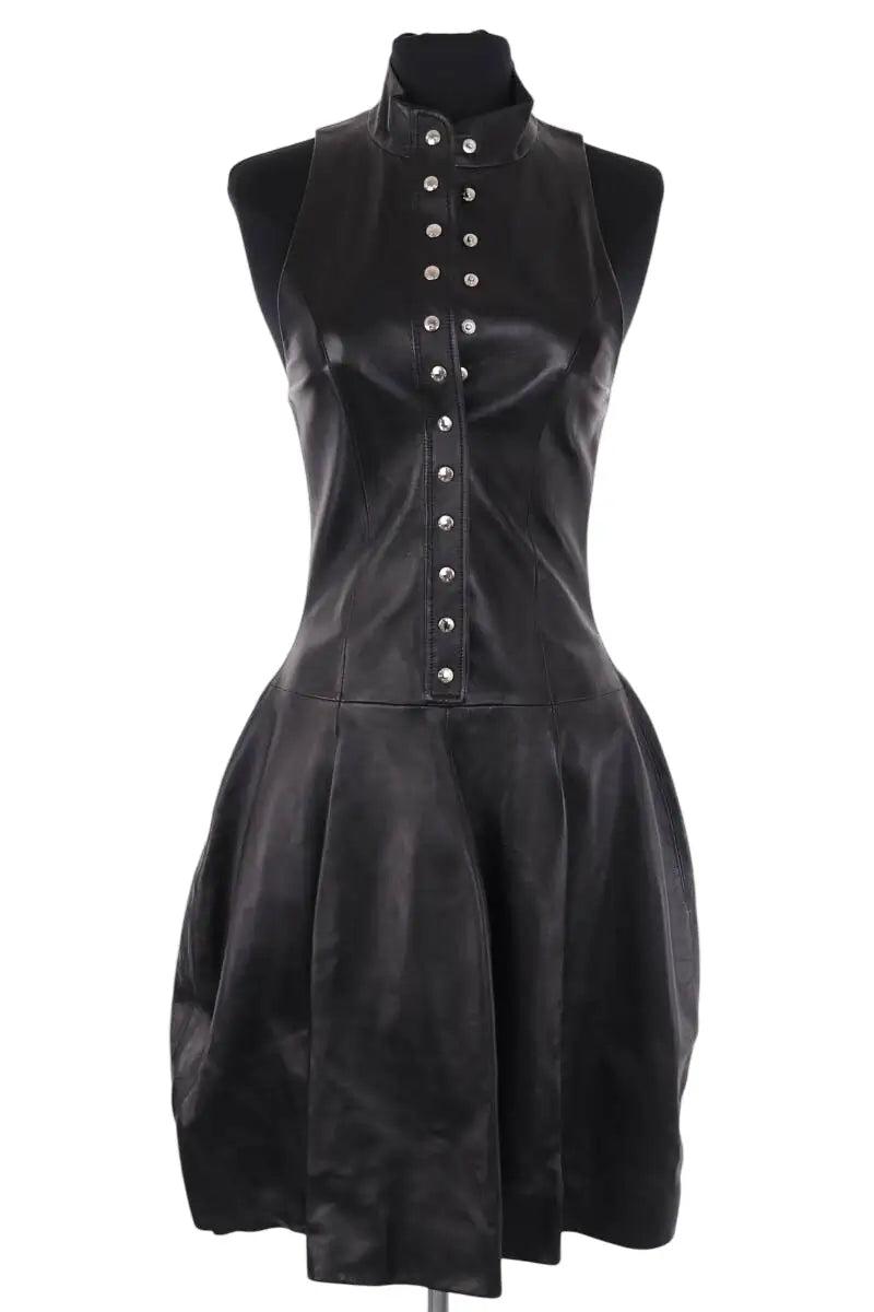 Robe Louis Vuitton Noir en Cuir, taille S - Seconde Main