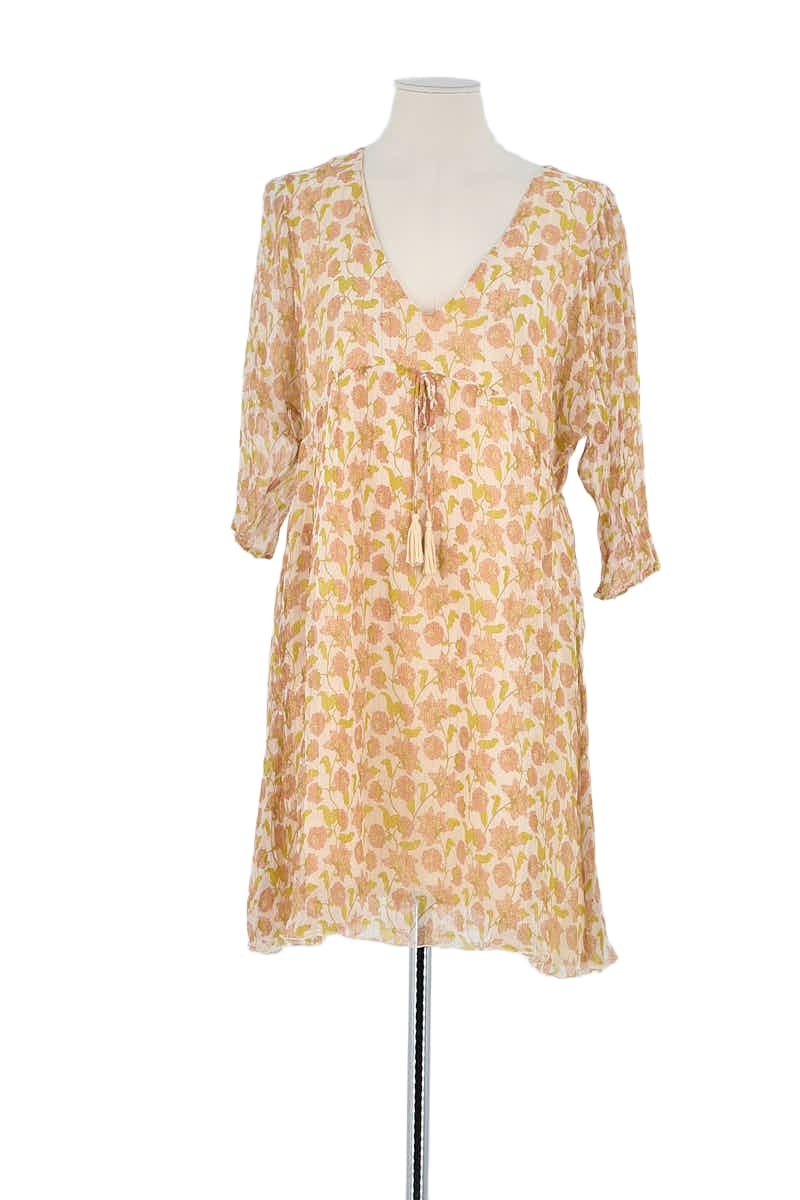 Robe Louise Misha Beige en Viscose, taille L - Seconde Main