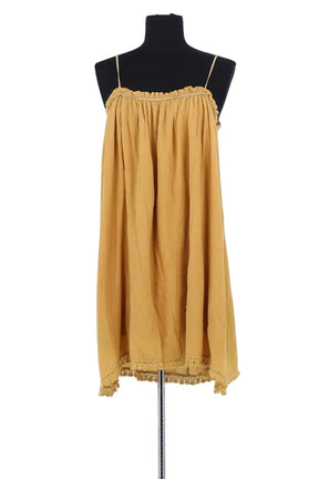 Robe Louise Misha Moutarde en Coton, taille S - Seconde Main