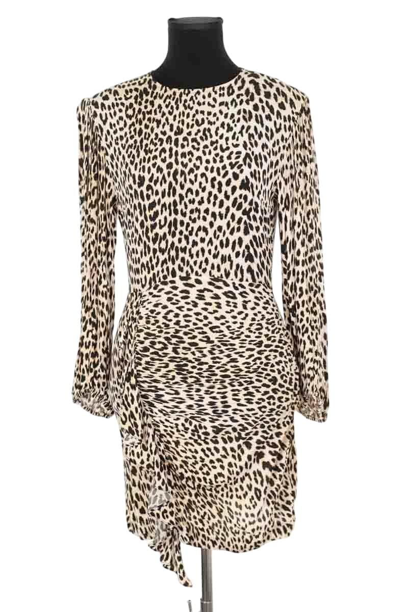 Robe Maje Beige en Synthétique, taille S - Seconde Main