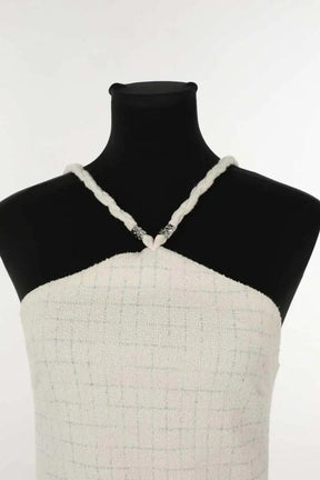 Robe Maje Blanc en Coton - élasthanne