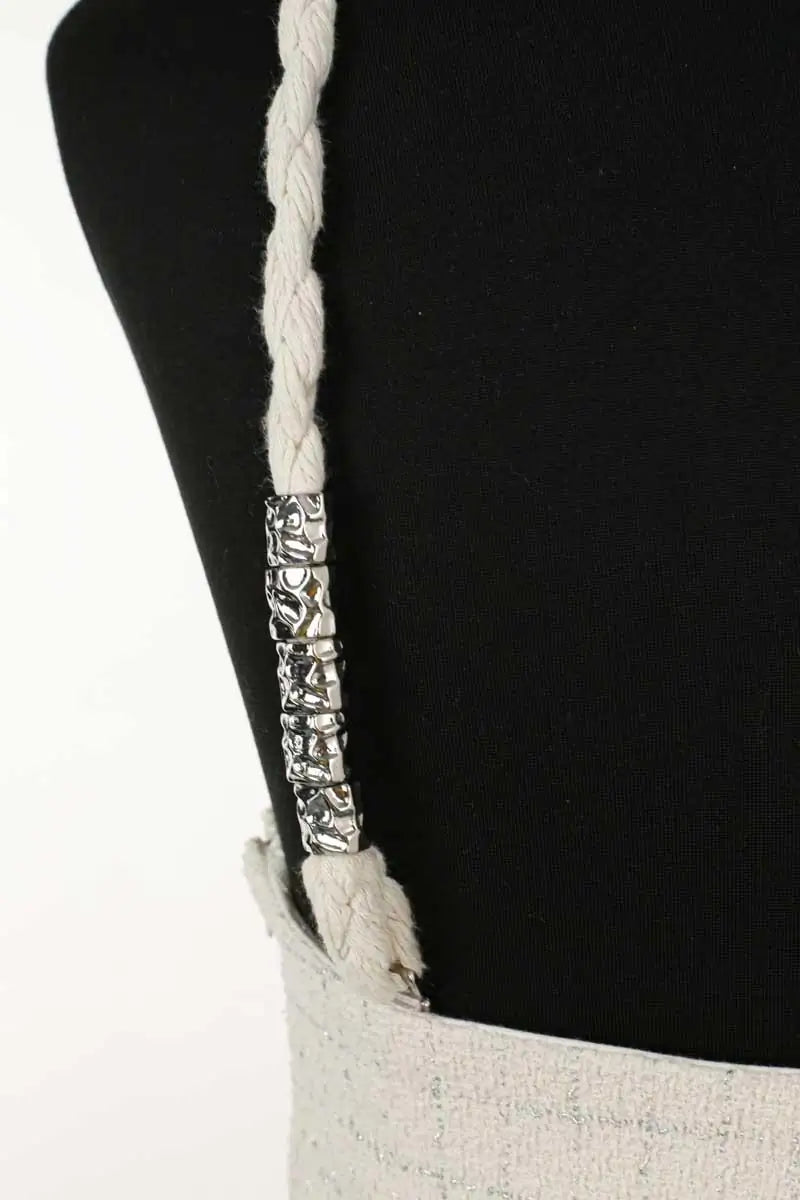 Robe Maje Blanc en Coton - élasthanne