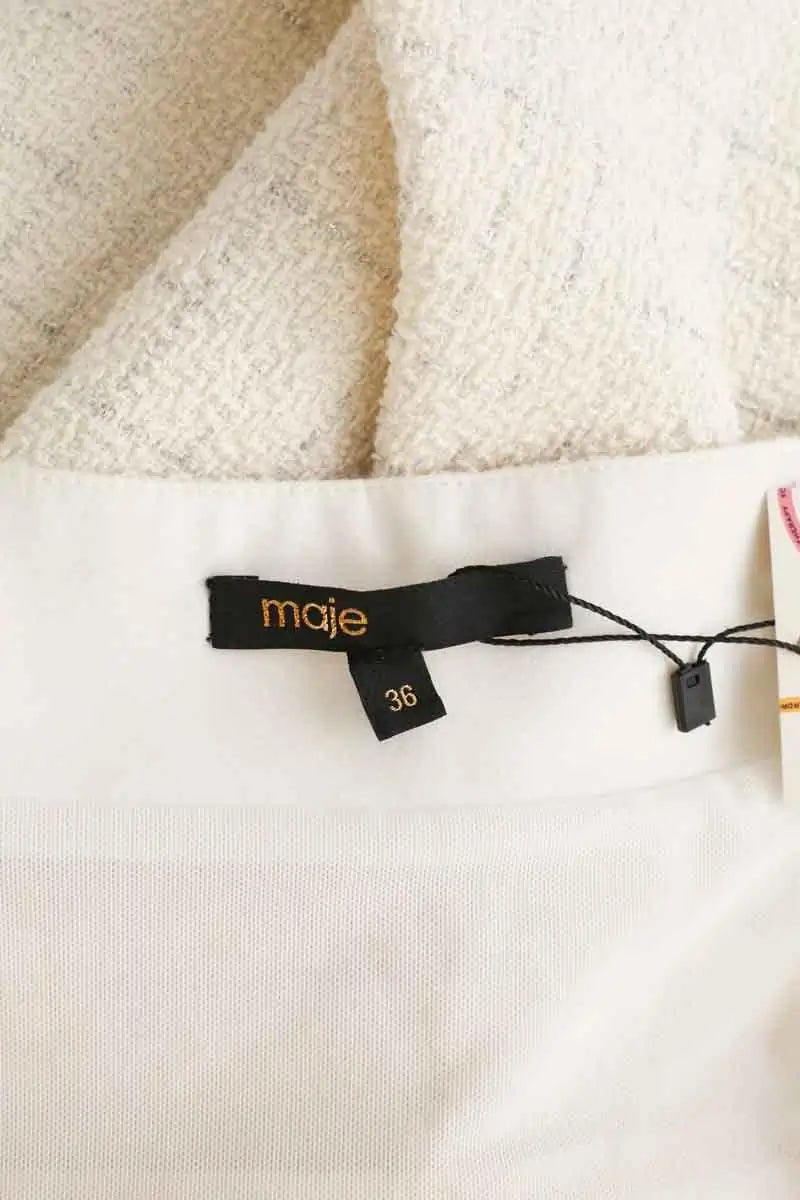 Robe Maje Blanc en Coton - élasthanne
