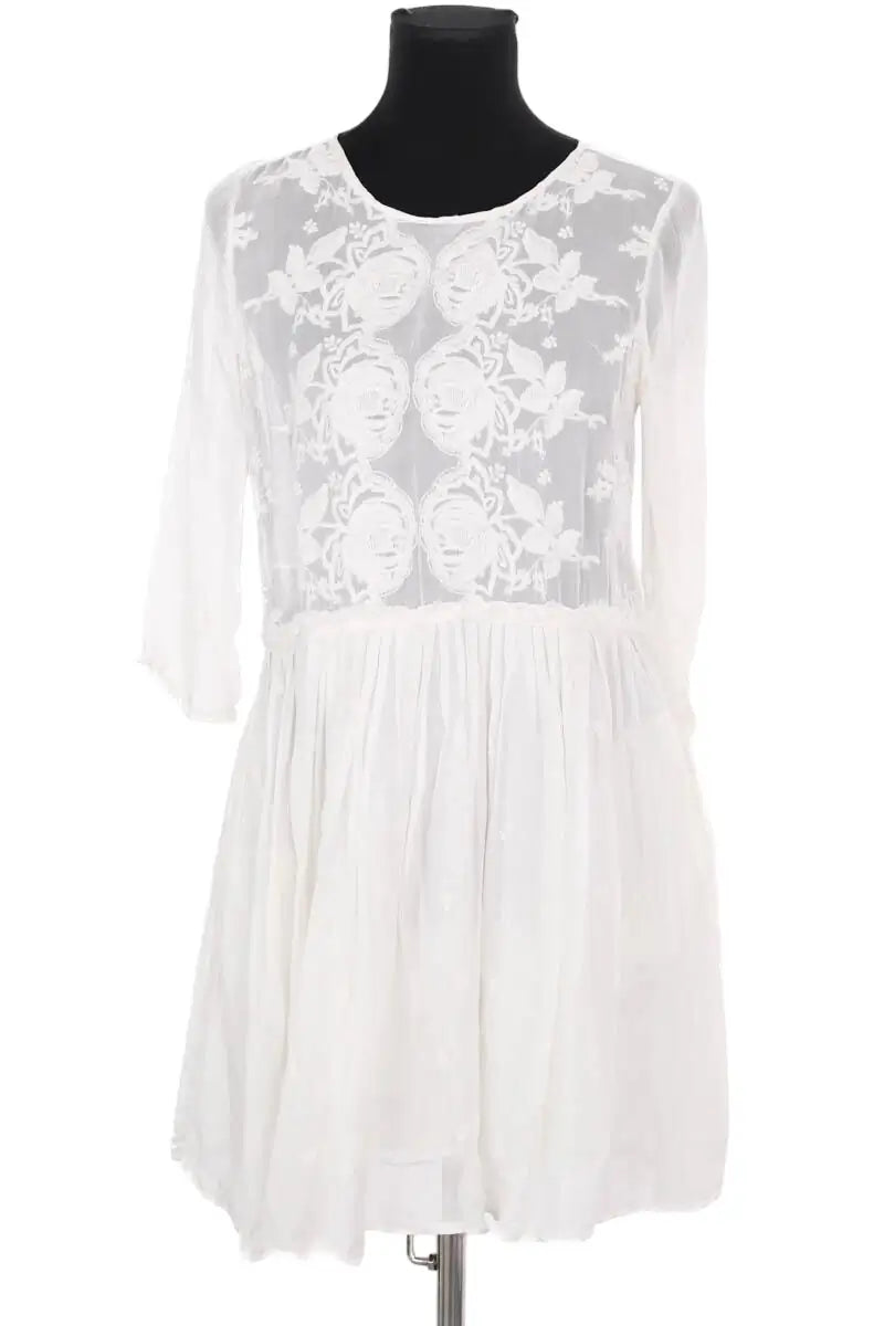 Robe Maje Blanc en Synthétique, taille M - Seconde Main