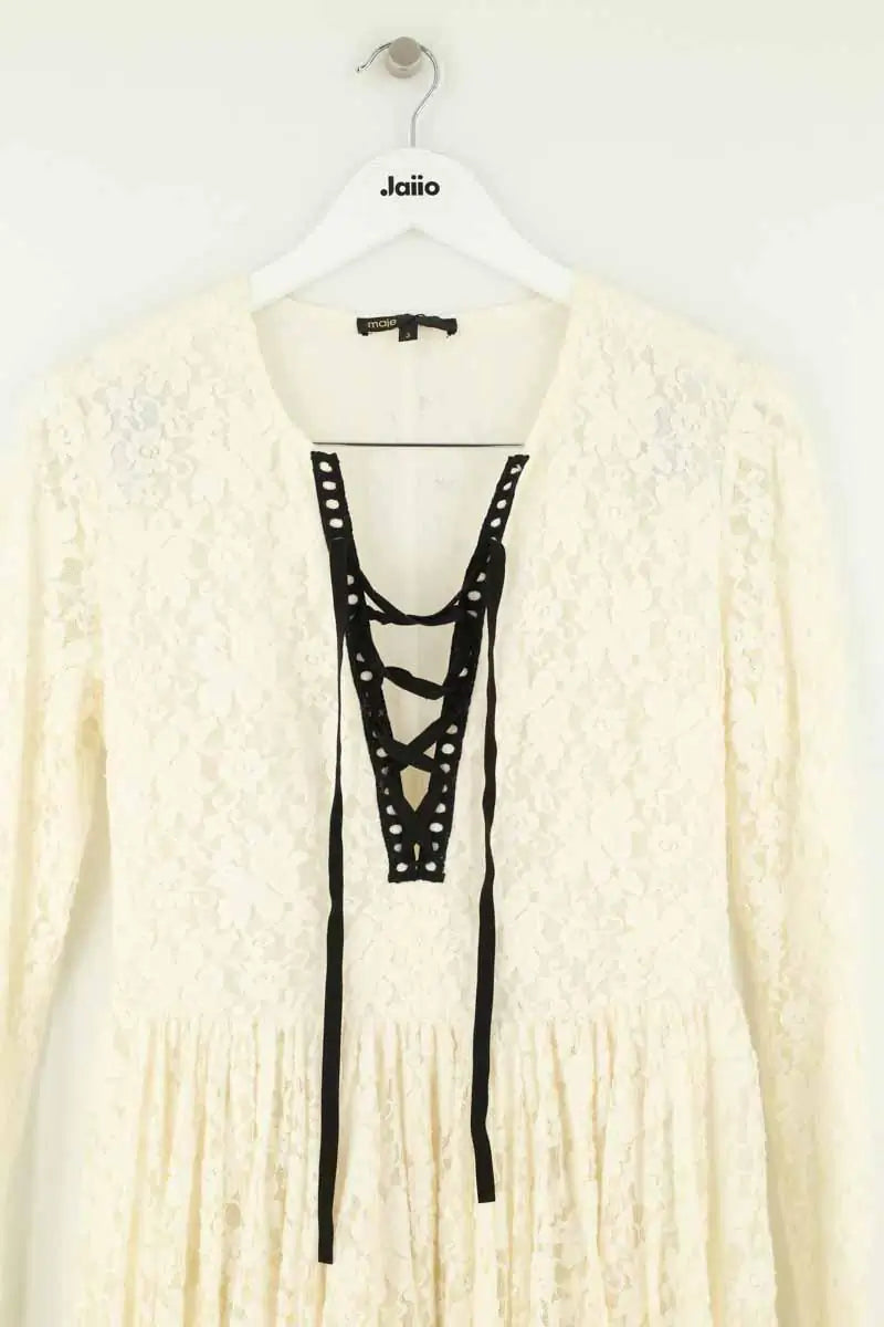 Robe Maje Blanc en Viscose