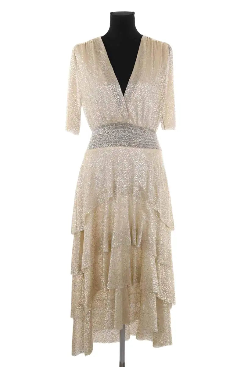 Robe Maje Doré en Synthétique, taille XL - Seconde Main