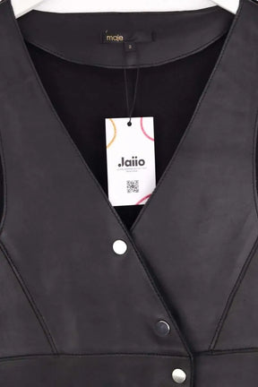 Robe Maje Noir en Cuir