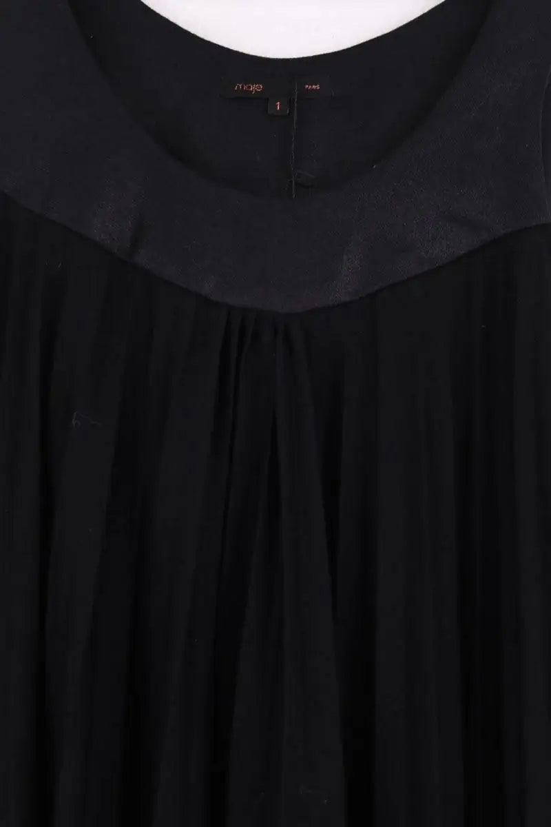Robe Maje Noir en Laine