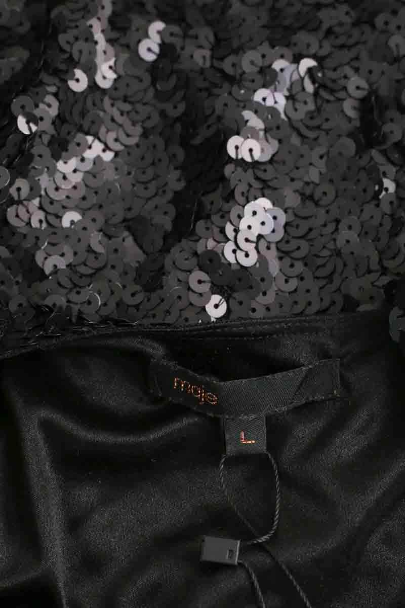 Robe Maje Noir en Paillettes