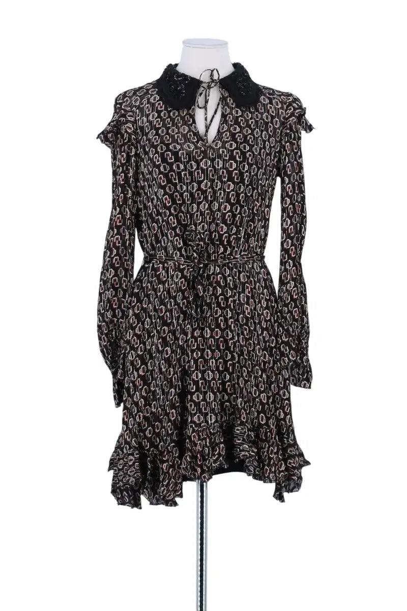 Robe Maje Noir en Soie, taille S - Seconde Main