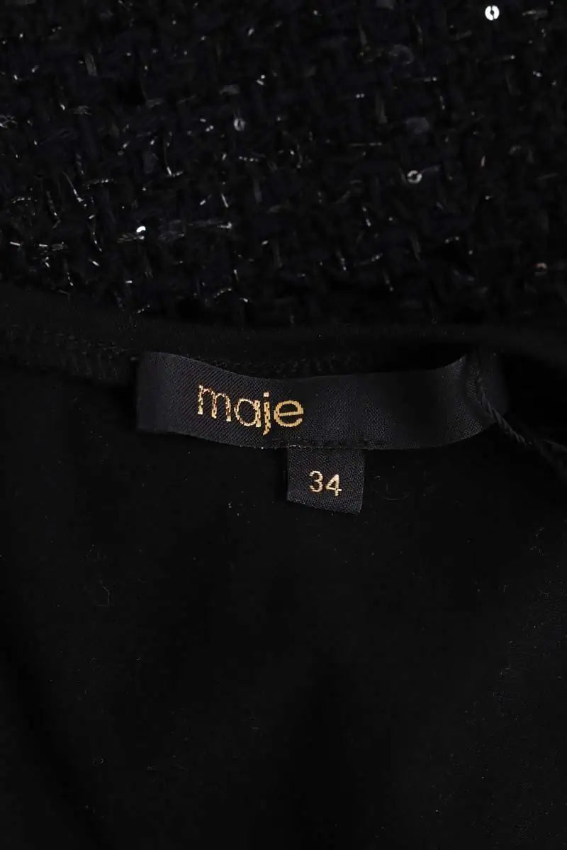 Robe Maje Noir en Synthétique