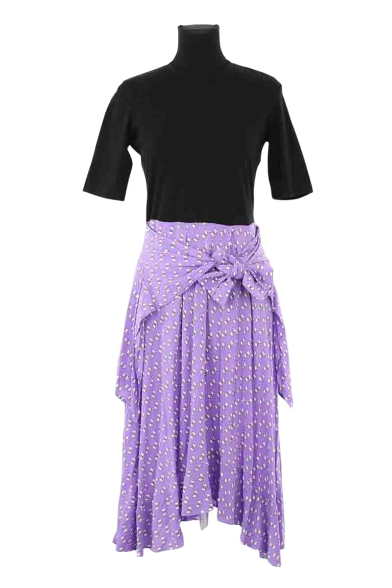 Robe Maje Noir en Viscose, taille L - Seconde Main