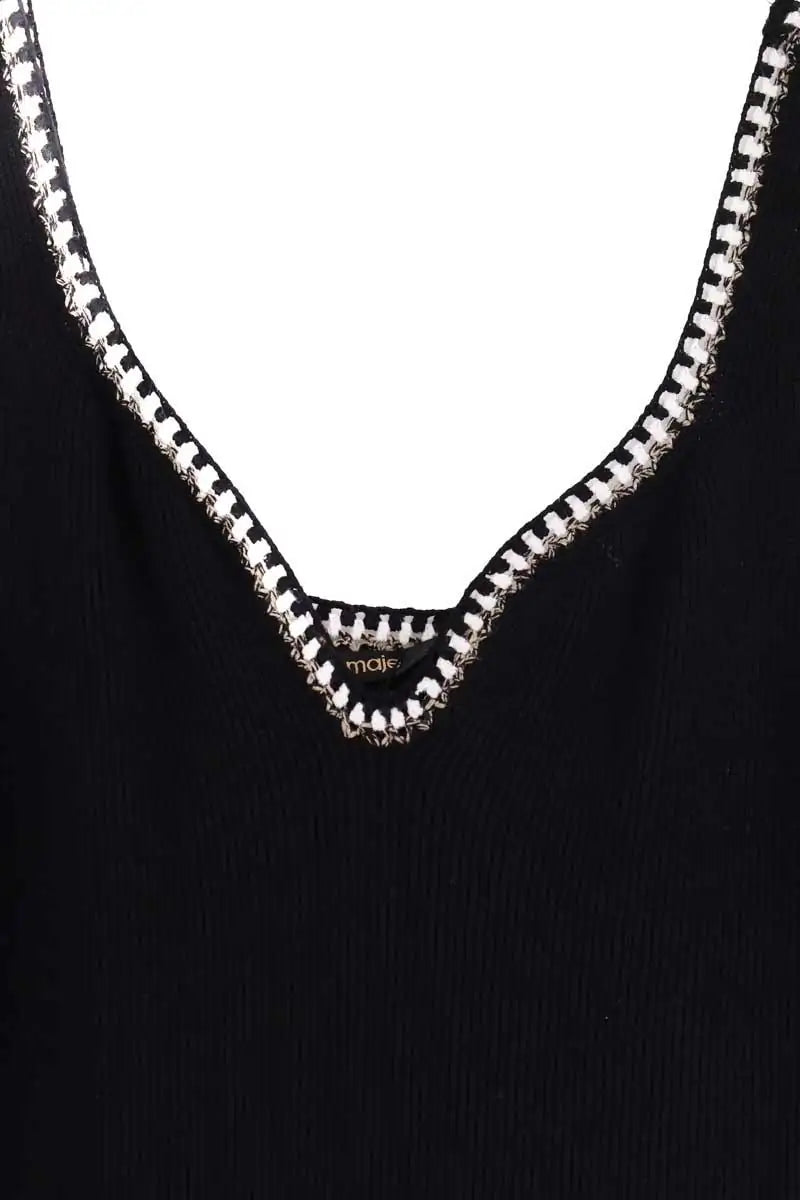 Robe Maje Noir en Viscose
