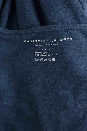 Robe Majestic Filatures Bleu en Lin
