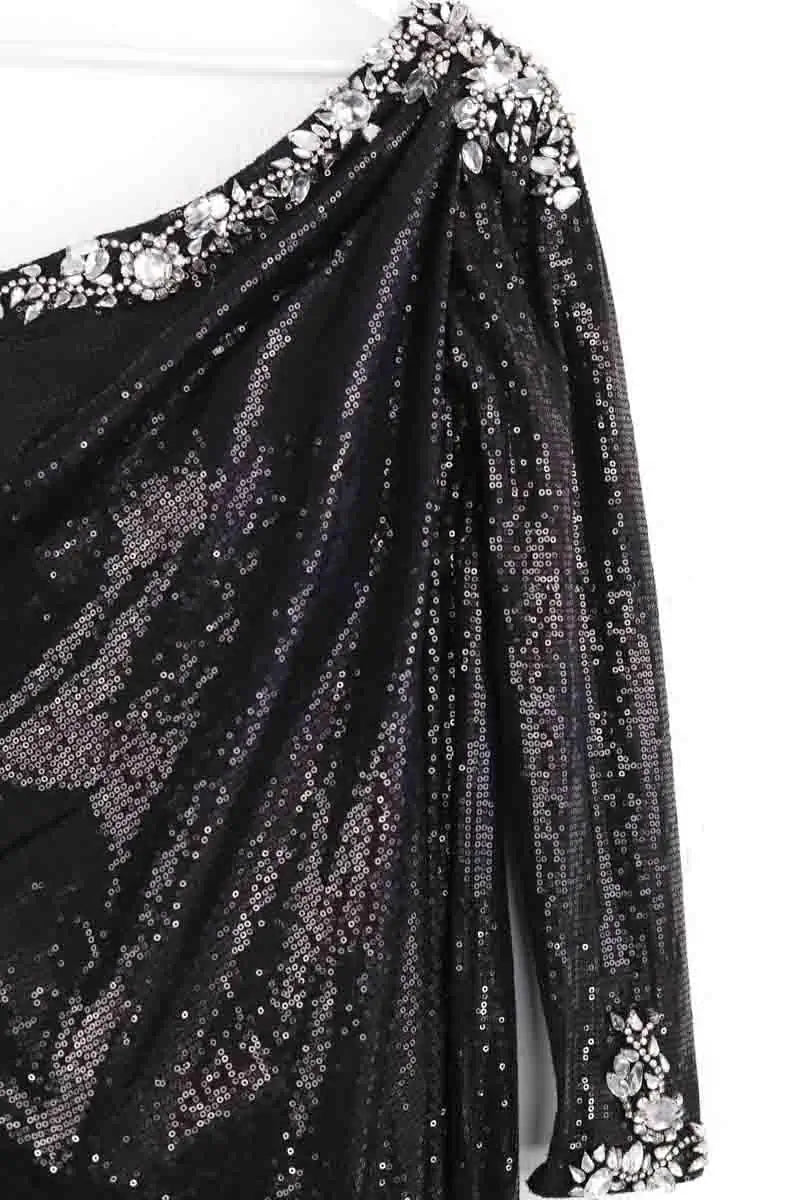 Robe Max Chaoul Noir en Paillettes