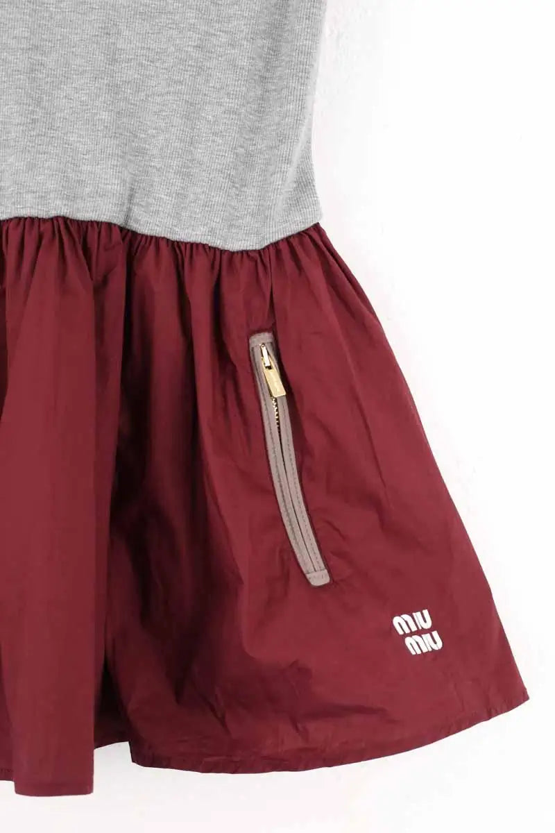 Robe Miu Miu Bordeaux en Coton
