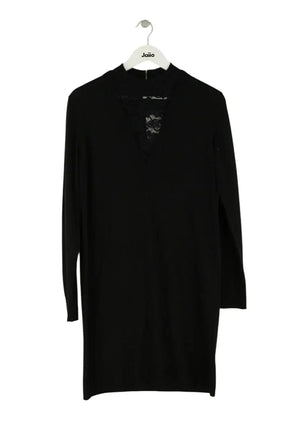 Robe pull Sandro Noir en Synthétique, taille M - Seconde Main