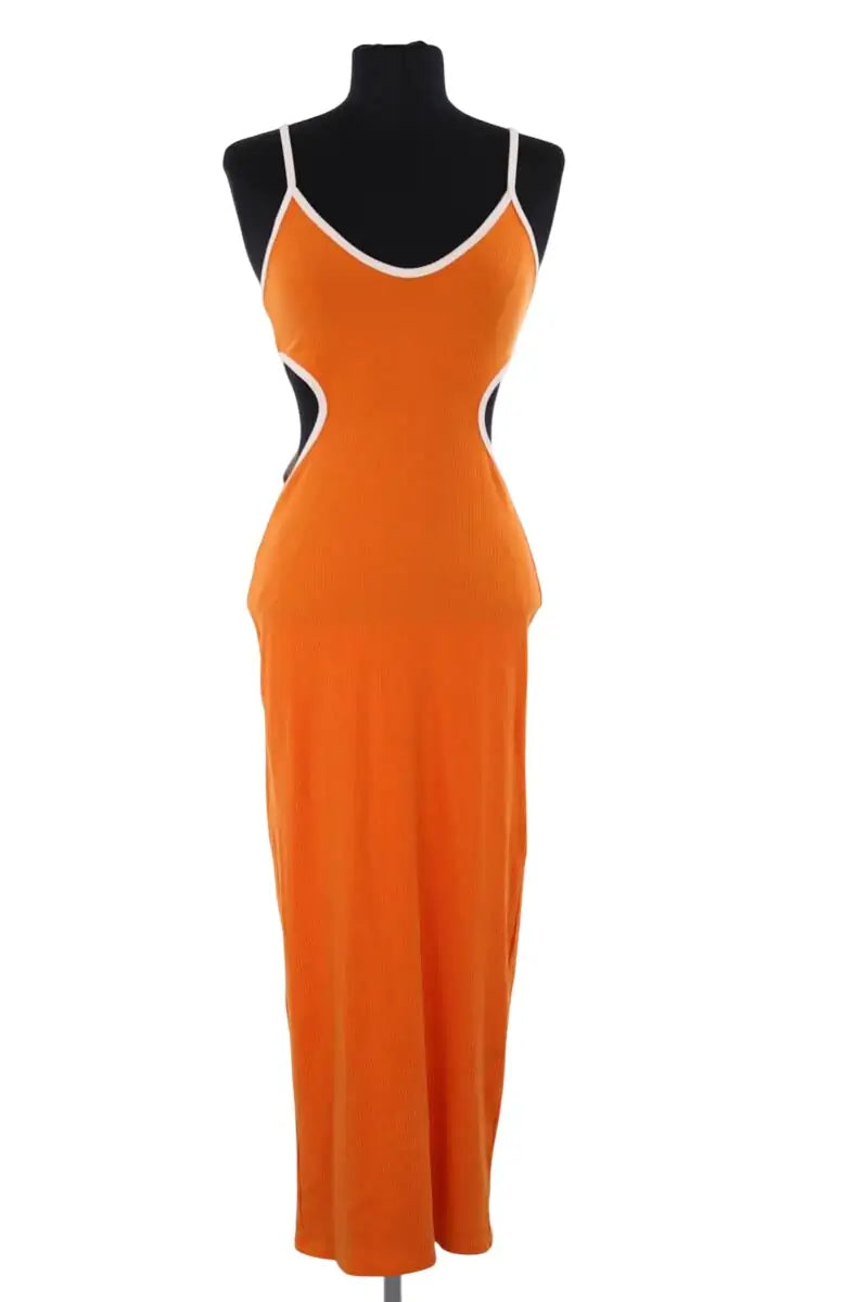 Robe Reformation Orange en Synthétique, taille S - Seconde Main